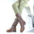 ELEGANTE PUNK-GOTHIC DAMENSTIEFEL MIT PLATEAU - KLASSISCHE BIKER BOOTS IM BLOCKABSATZ